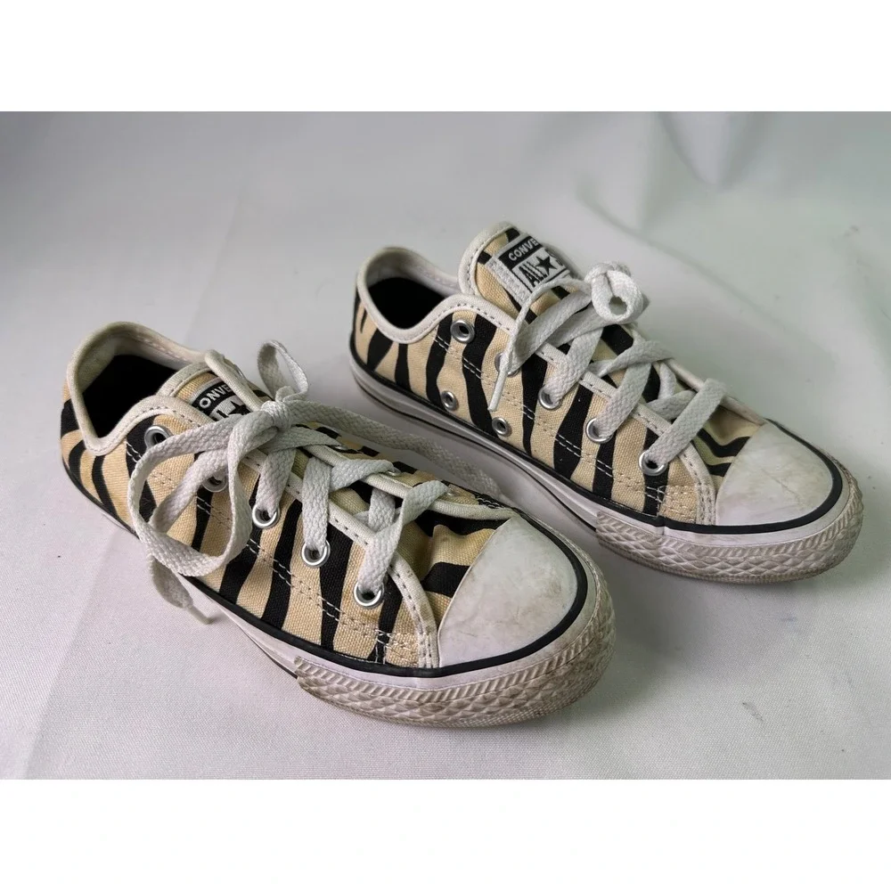 Converse Chuck Taylor All Star Low Zebra Animal Print‎ Little Kids Shoes Sz 13.5